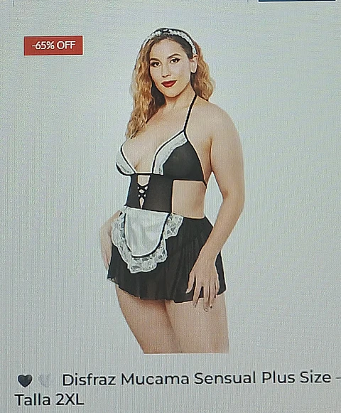 Disfraz mucama sensual plus size Talla 2XL