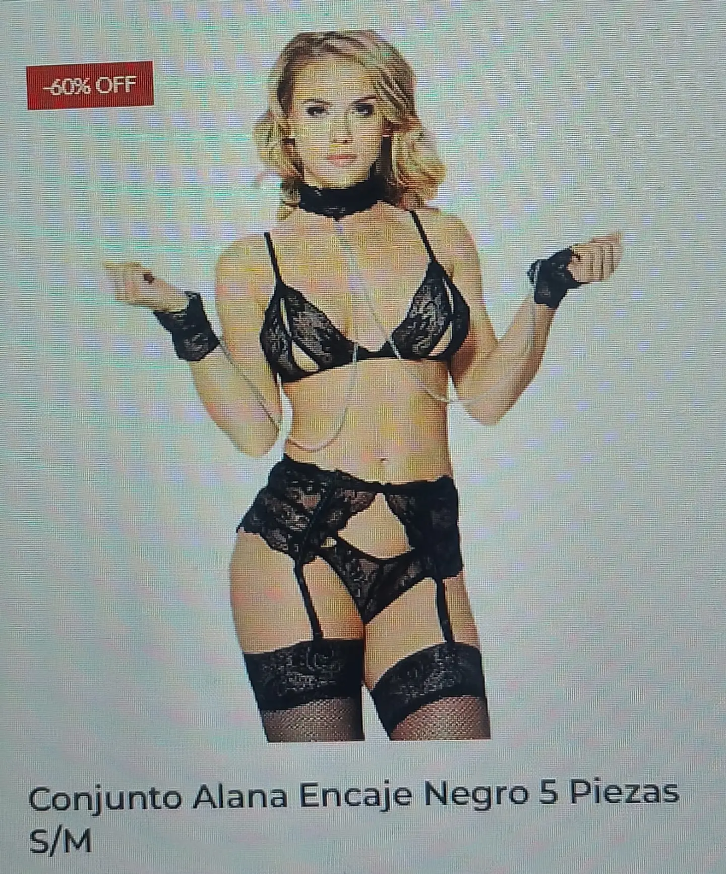 Conjunto alana encaje negro 5 piezas Talla S/M 1