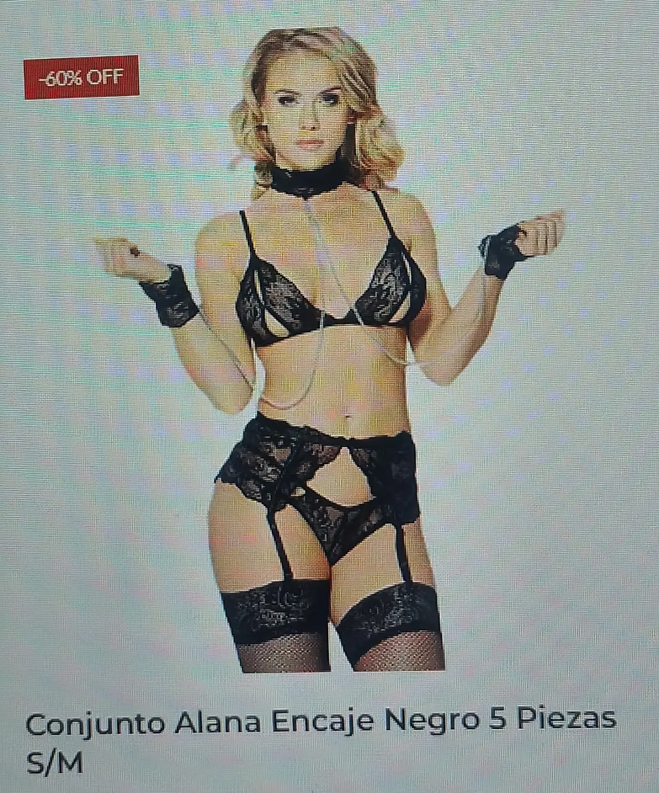 Conjunto alana encaje negro 5 piezas Talla S/M 1