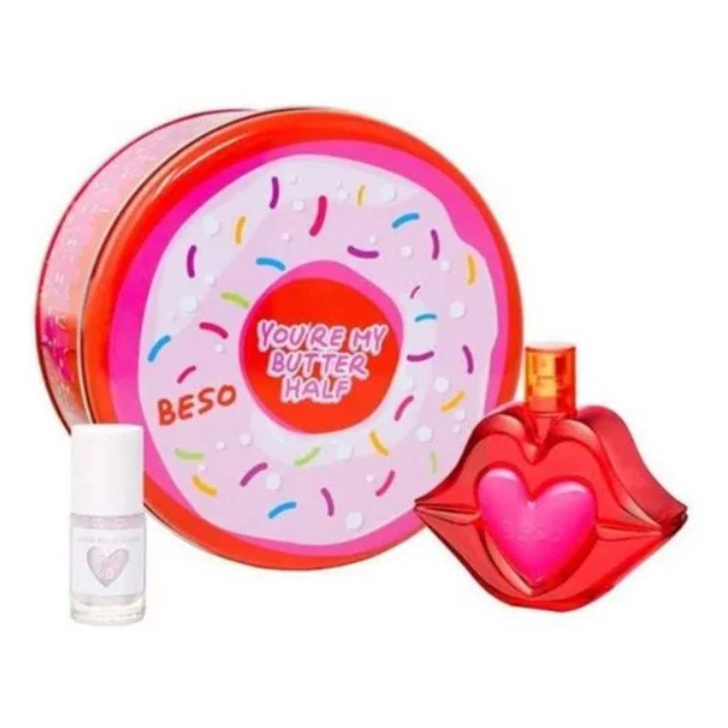 Estuche Beso Edt 100ml+ Nail polish Glitter 6ml Mujer 1
