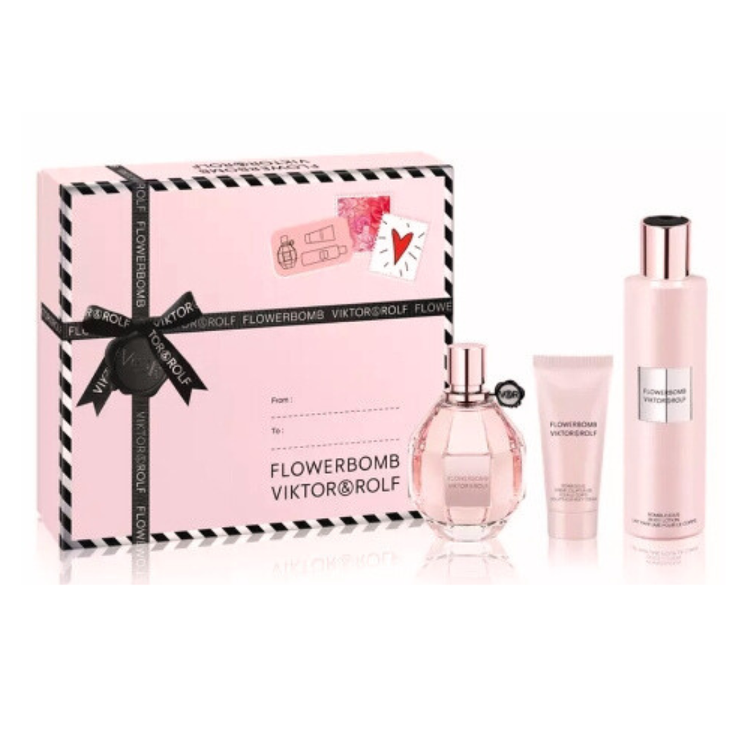 Estuche Flowerbomb Victor & Rolf Edp 100ML+200ML B/L+40ML Crema Corpo Mujer 1