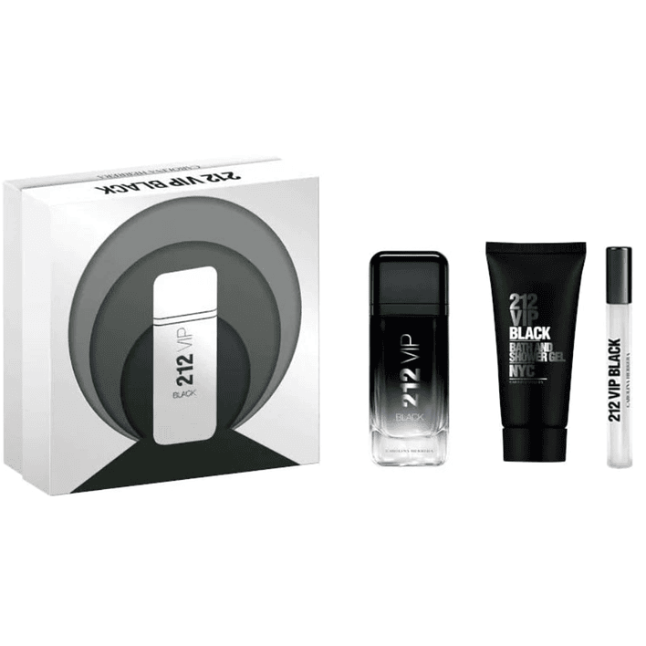 Estuche 212 Vip Black Carolina Herrera Edp 100Ml+10Ml Mini+100Ml S/G Hombre 1