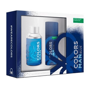 Estuche Benetton Colors Man Blue Edt 100ml + 150ml Hombre