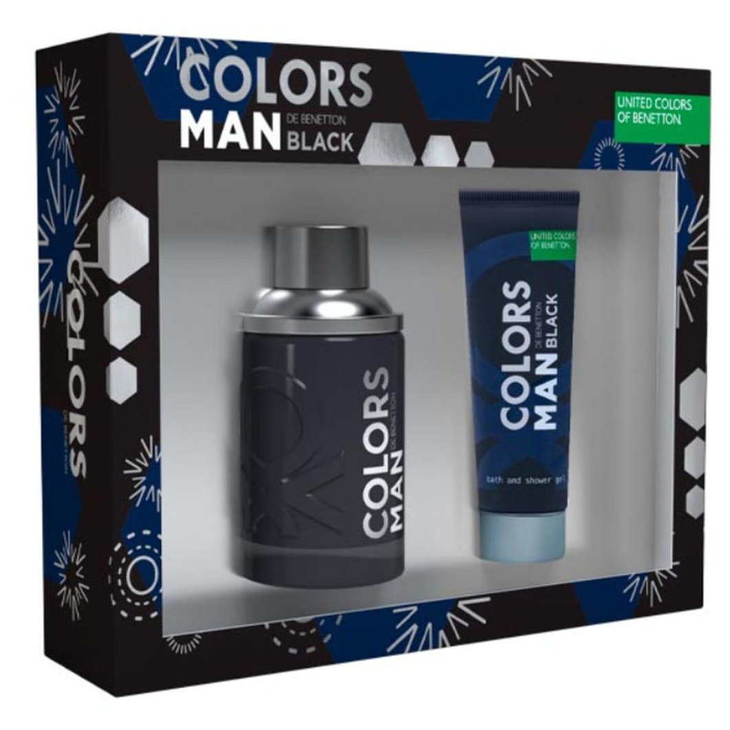 BENETTON COLORS BLACK ESTUCHE EDT 100ML+GEL 75ML HOMBRE 1