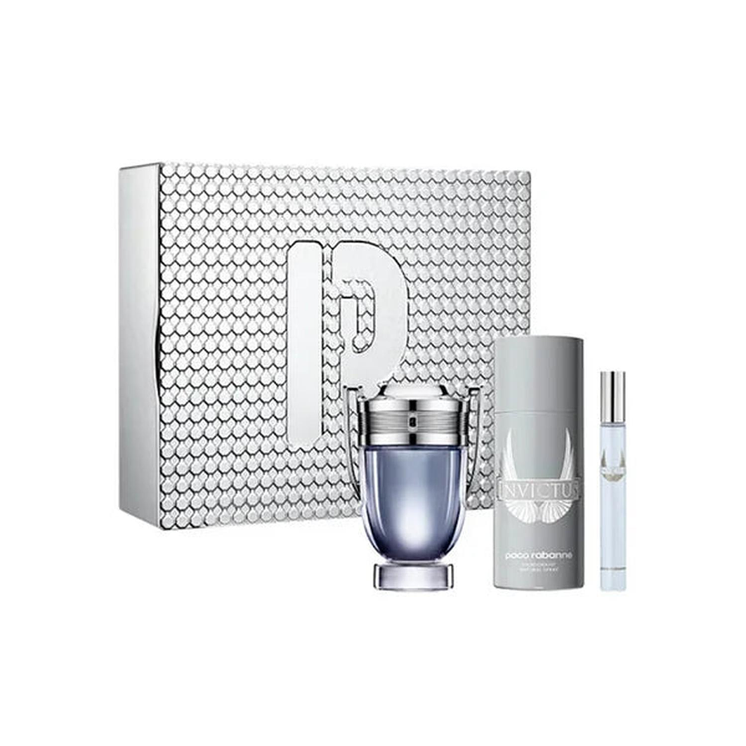 Estuche Invictus Paco Rabanne Edt 100Ml+ DEO 150ML + Travel spary 10Ml Hombre 1