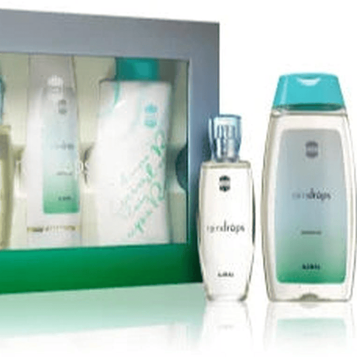 Estuche Rain Drops Ajmal 50ML+200ML S/G+100ML B/L+100g Body Powder Mujer 1