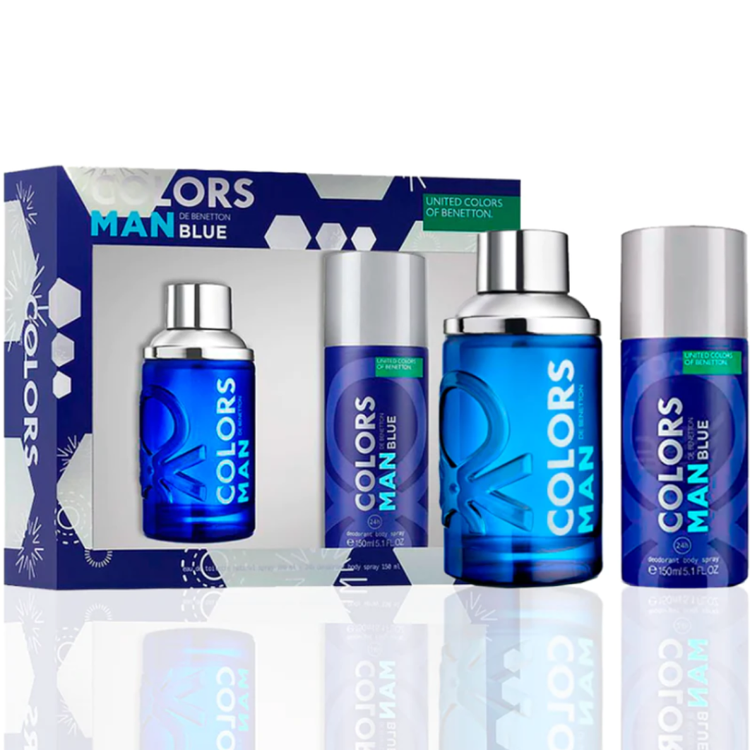 Estuche Colors Blue Man Benetton Edt 100Ml+Deo 150Ml Hombre 1