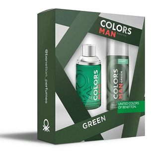 Set Colors Man Green EDT 100ml + Desodorante 150ml Benetton