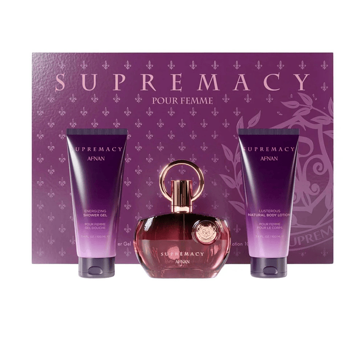 Estuche Supermancy Purple Edp Afnan 100ML+100ML S/G+100ML B/L Mujer 1