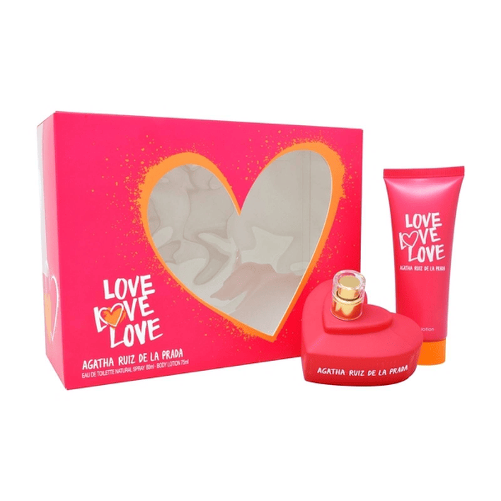 LOVE LOVE LOVE ESTUCHE EDT 80ML + 75ML BODY LOTION 1