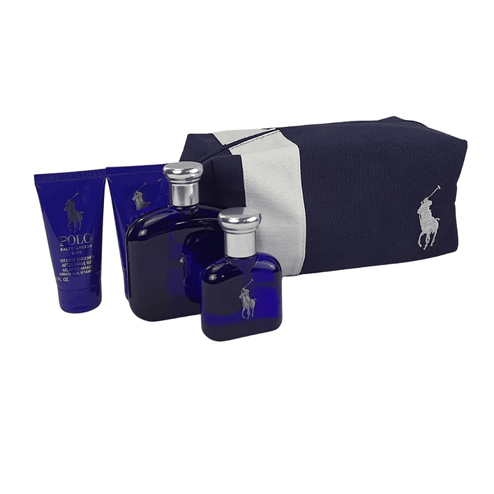 Set Ralph Lauren Polo Blue 125ml + 40ml + 50ml Gel Y 50ml After Shave Hombre 1