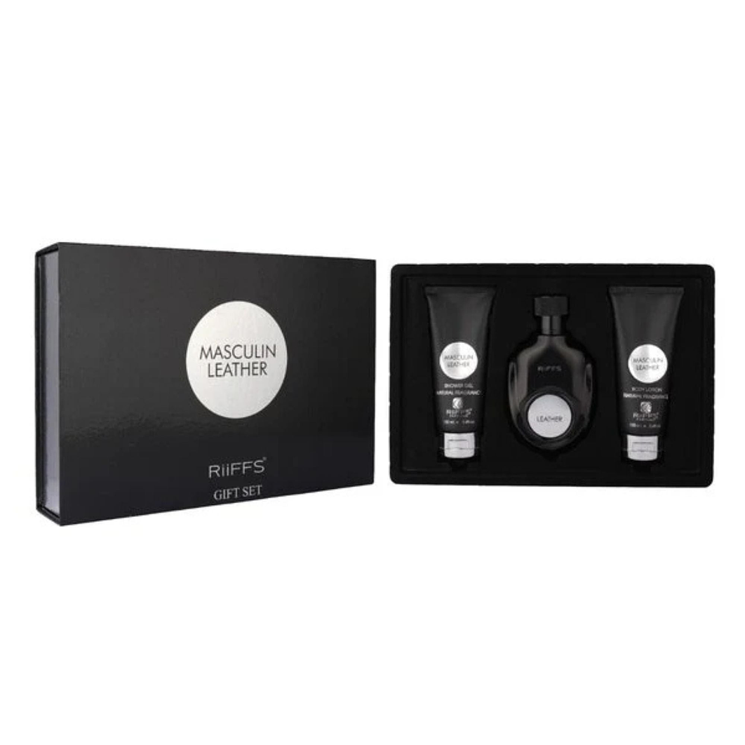 Estuche Masculin Leather Riiffs EDP 100 ML +S/G 100ML +B/L 100ML Hombre 1