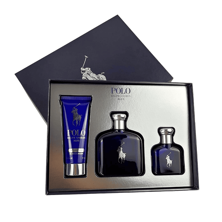 Estuche Polo Blue Ralph Lauren Edp 125ml+ 40ml +100ml Hombre (Caja Negro) 1