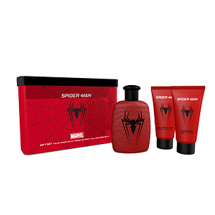 MARVEL SPIDERMAN 3PC TIN ESTUCHE 100ML EDT+SG+ASB