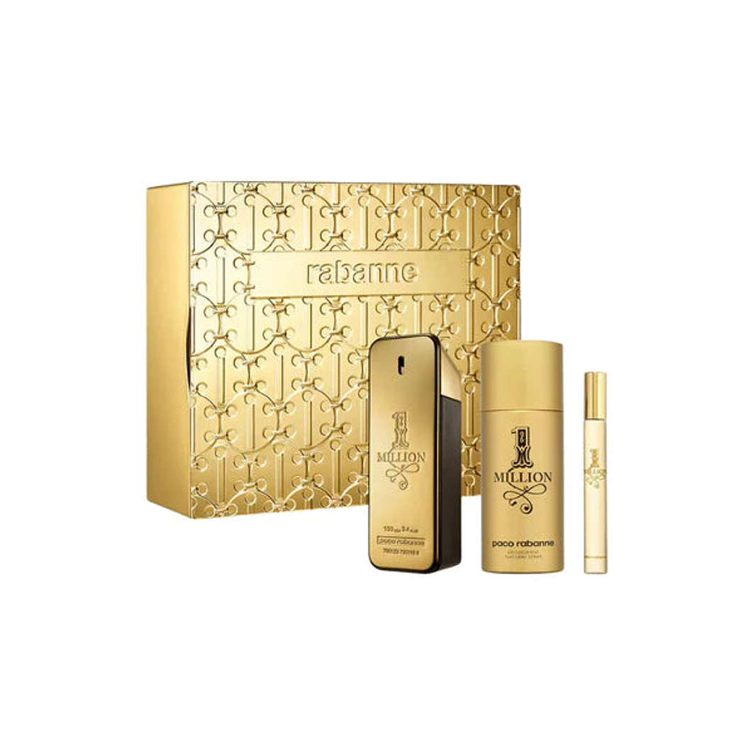 Estuche 1 Million EDT Paco Rabanne 100Ml+150Ml Deo+10Ml Mini Hombre(TIN) 1