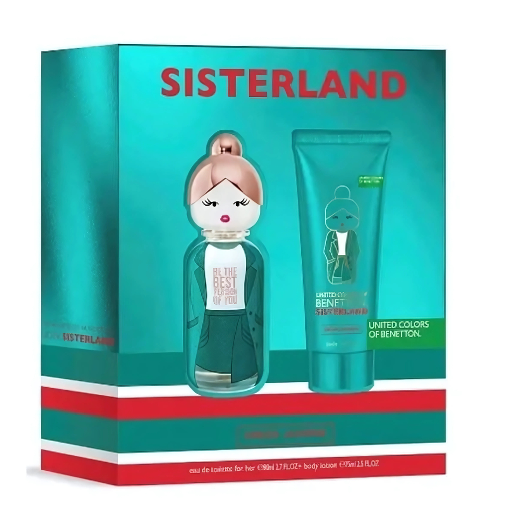 Estuche Sisterland Green Jasmine Benetton Edt 80Ml + 75ML B/L Mujer 1