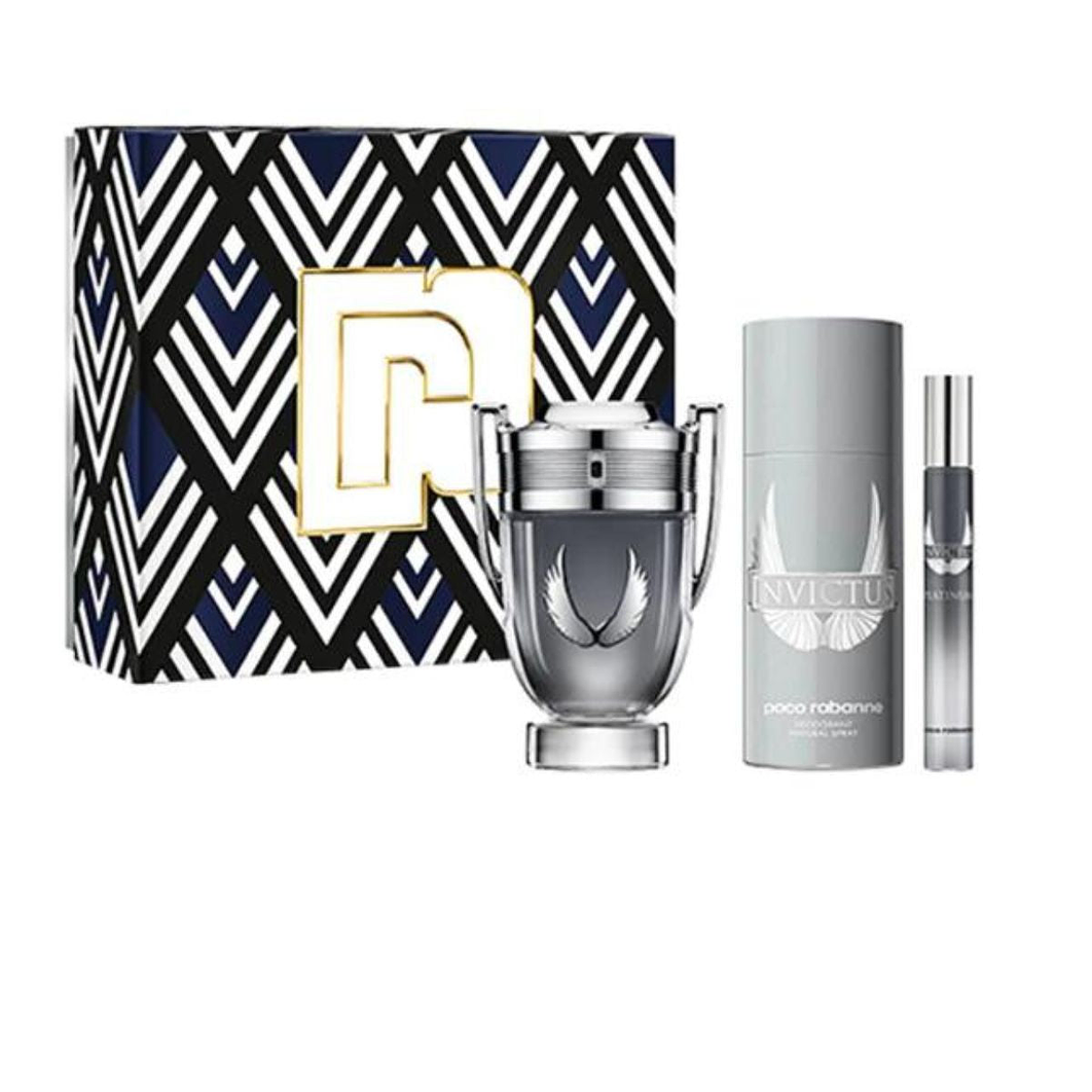 Estuche Invictus Platinum  Paco Rabanne  Edp 100ML+10ML+150 DEO Hombre 1
