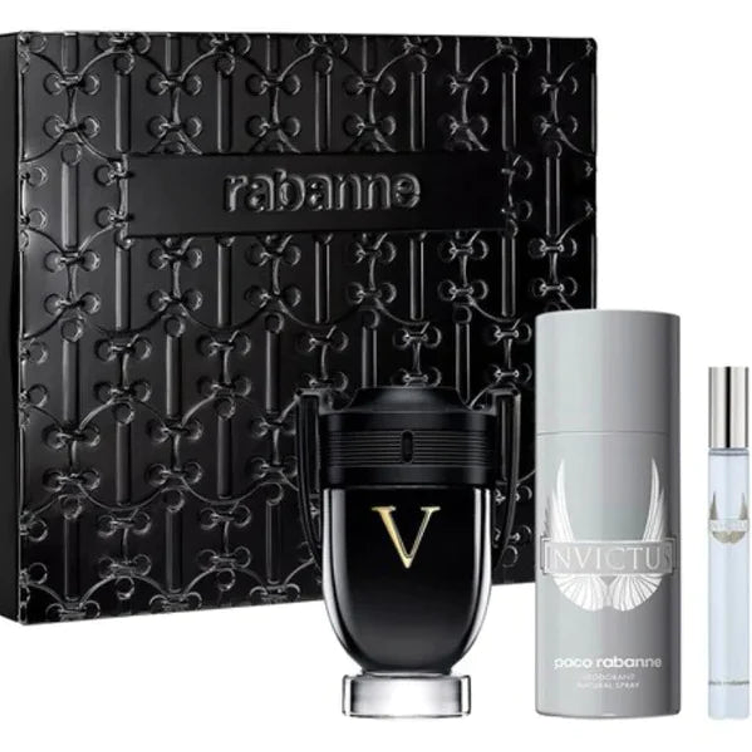 Estuche Invictus Victory Paco Rabanne Edp 100ML+10ML+150 DEO Hombre(TIN) 1