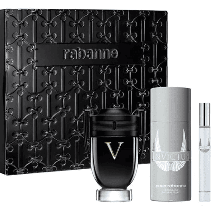 Estuche Invictus Victory Paco Rabanne Edp 100ML+10ML+150 DEO Hombre(TIN) 1