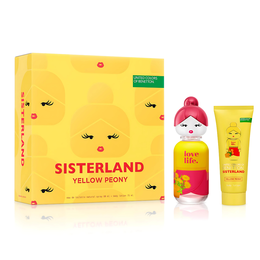 Estuche Sisterland Yellow Peony Benetton Edt 80Ml+75Ml B/L Mujer 1