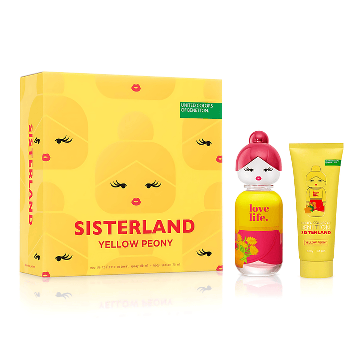 Estuche Sisterland Yellow Peony Benetton Edt 80Ml+75Ml B/L Mujer 1