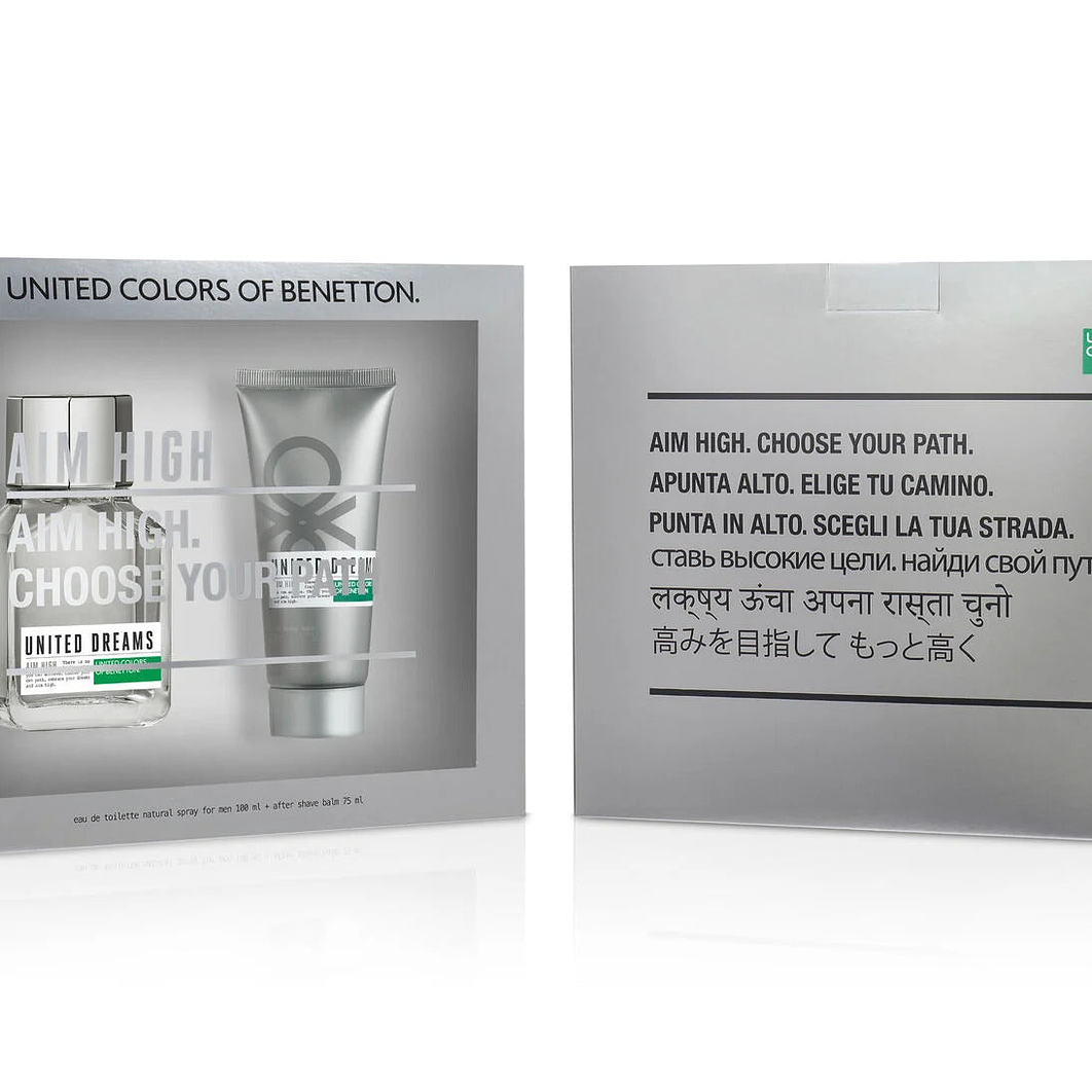 Estuche Aim High Choose Your Path Benetton Edt 100Ml+75Ml A/S Balm Hombre 1