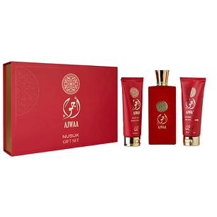 Estuche Ajwaa Nusuk EDP 100ML+ 100ML S/G +100ML B/L Unisex