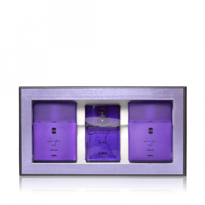 Estuche Sacrifice Ajmal 50ML+225ML S/L+225ML B/L Mujer 1