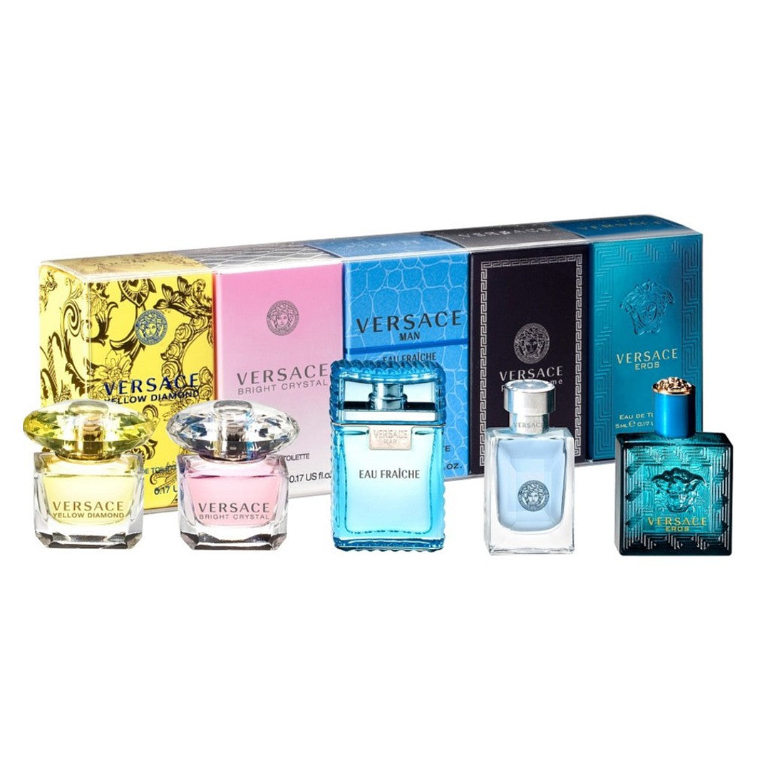 Estuche Miniaturas Versace Yellow M+Crystal M+Fraiche H+Homme+Eros H 5pcsX5Ml (H&M) 1