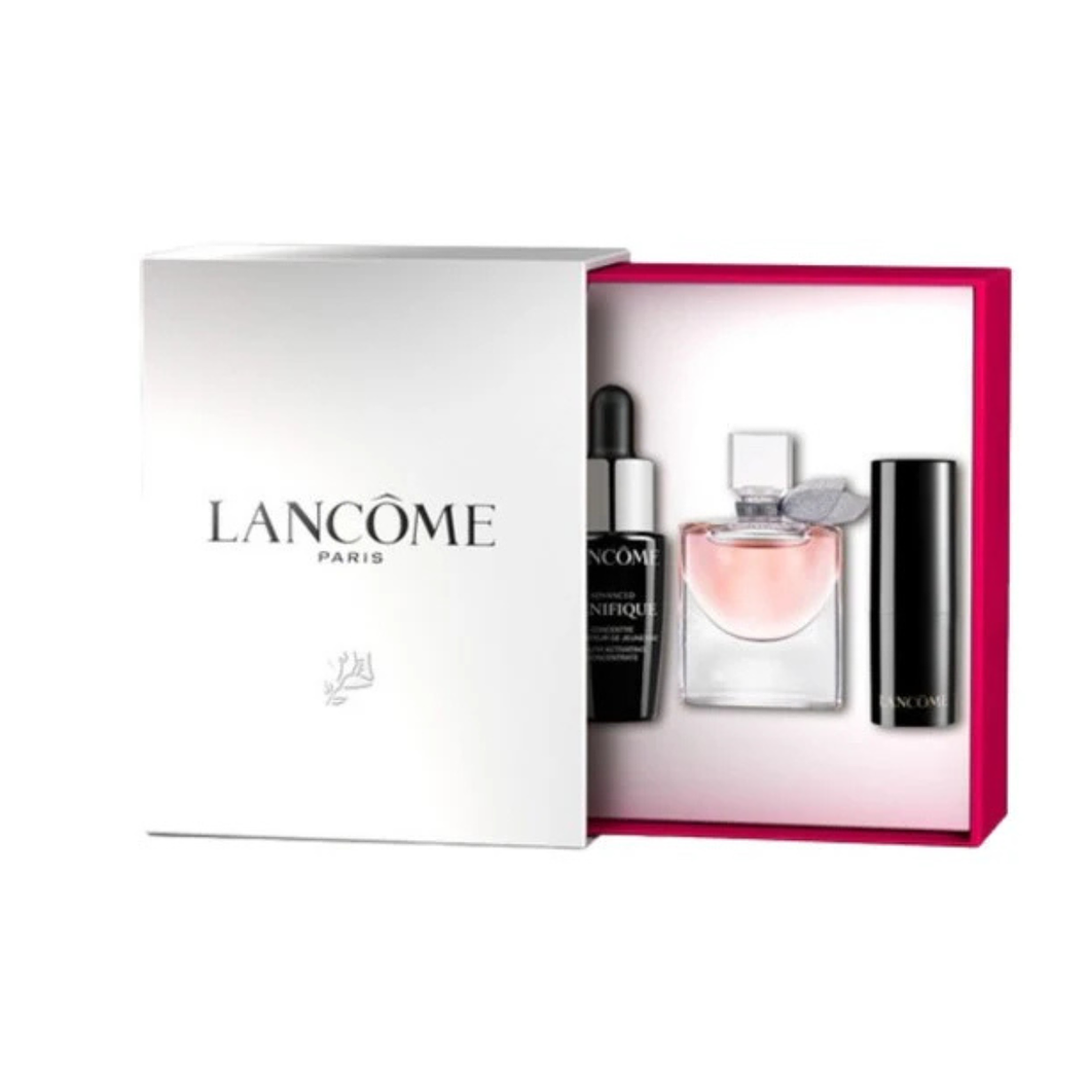 Beauty Set Lancome 4ml + 10ml +2ml + L'absolu rouge cream 1.6g mujer 1