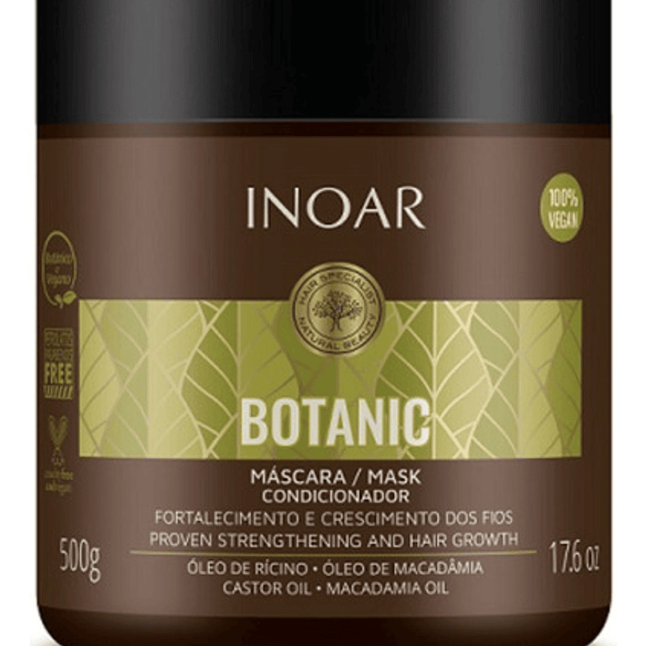 Máscara Botanic De Aceite De Ricino Y Macadamia 500g - Inoar 1