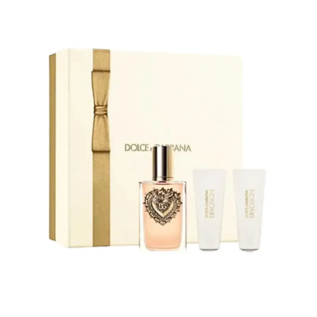 Estuche Devotion  Dolce And Gabanna EDP 100 ml + SG 50 ml + Body Lotion 50 ml Mujer 1