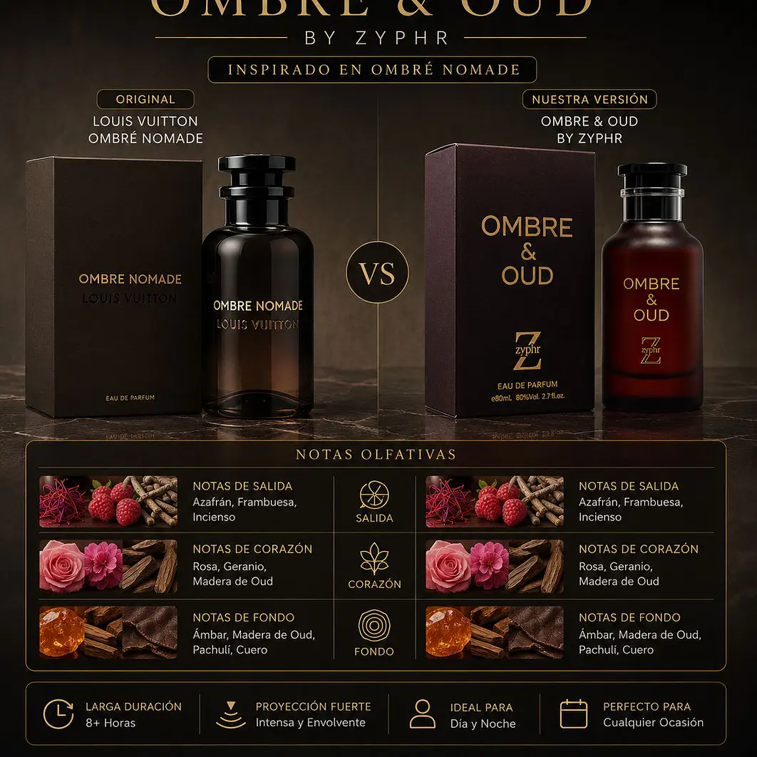 ZYPHR OMBRE & OUD 100ML HOMBRE (DUPE LOUIS VUITTON OMBRE NOMADE) 2
