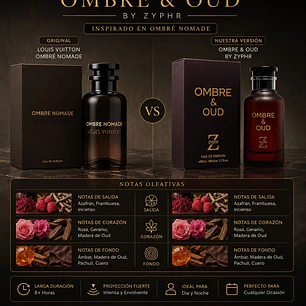 ZYPHR OMBRE & OUD 100ML HOMBRE (DUPE LOUIS VUITTON OMBRE NOMADE)