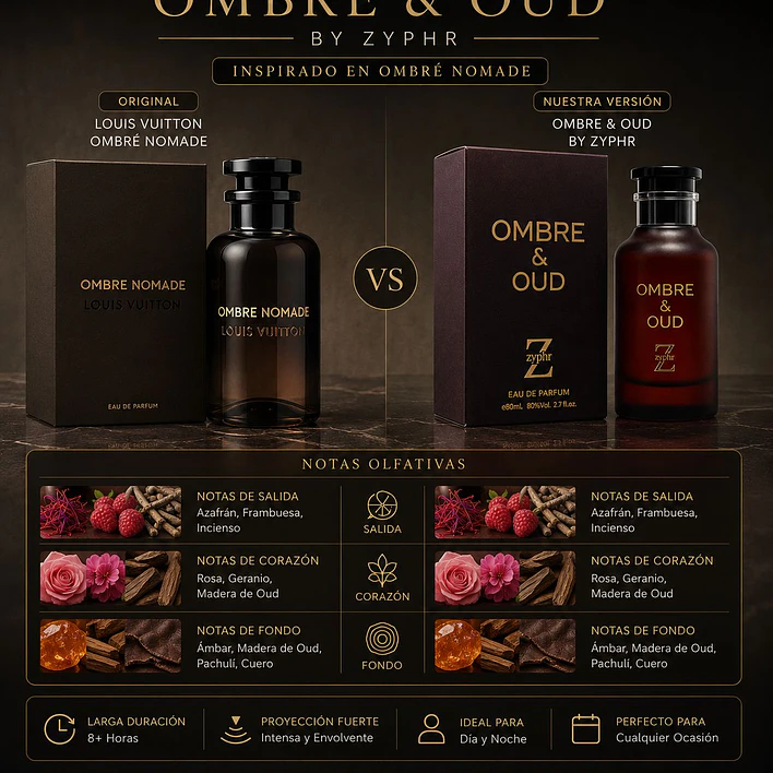 ZYPHR OMBRE & OUD 100ML HOMBRE (DUPE LOUIS VUITTON OMBRE NOMADE) 2