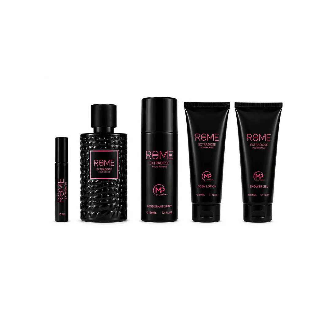 Estuche Bharara Rome Extra Dose  Pour Homme  100ML+15ML+150ML DEO +150ML B/L+150ML S/G Hombre 2