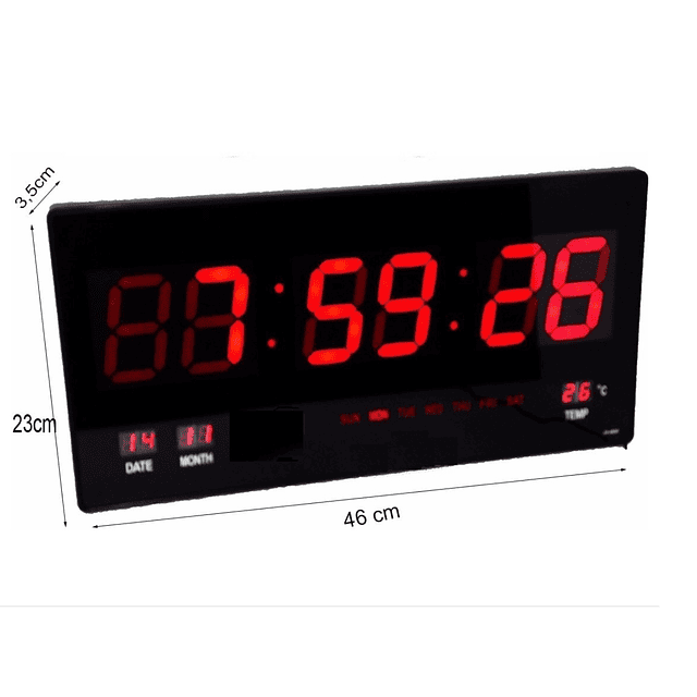 Reloj De Pared Grande Digital Led De Gran Tamano Con Fecha Y Temperatura,  Pe