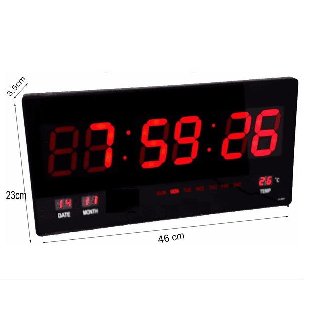 Reloj Digital Pared Led / Fecha / Temperatura