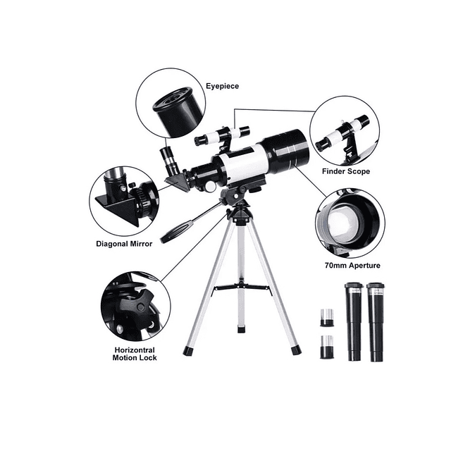 Telescopio Monocular Astronómico F30070m