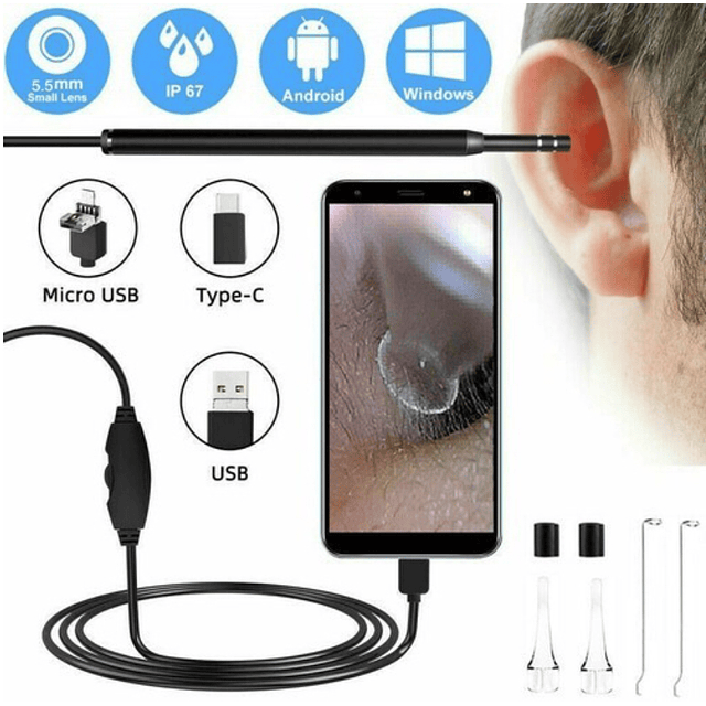 Limpiador De Oídos Con Cámara Usb Hd Endoscopio, Endoscopica