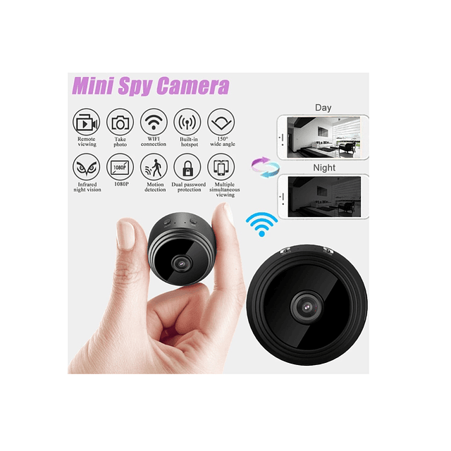 Mini Camara Espia Wifi Ip Fhd Microfono Integrado + Sd 32gb