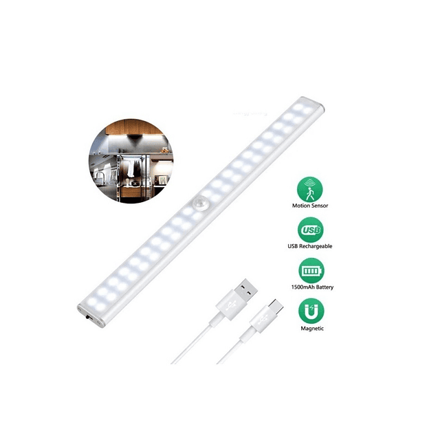 Lampara LED Recargable USB + Sensor Movimiento EM14W1B