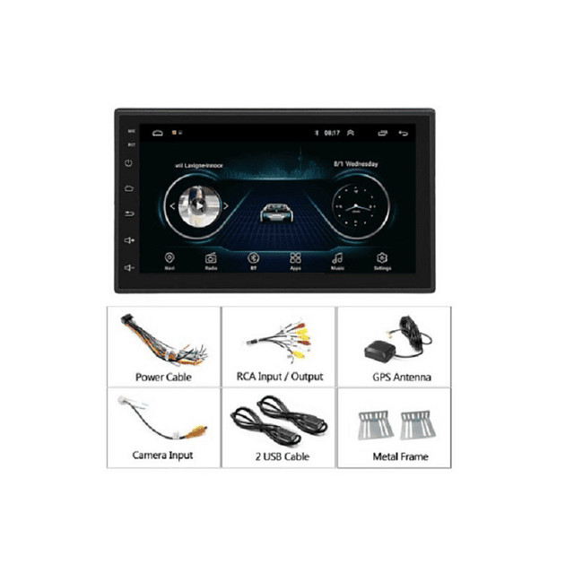 7 Radio Estereo De Pantalla Para Coche Carro Tactil 2 Din Android IOS  Bluetooth