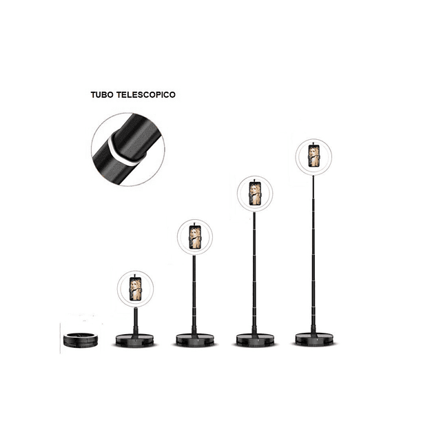 Aro Led Selfie Transportable Retractil / 24w Potencia