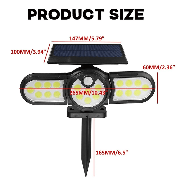 Foco Solar Panel 140 Cob Sensor Movimiento / Ventasmacul