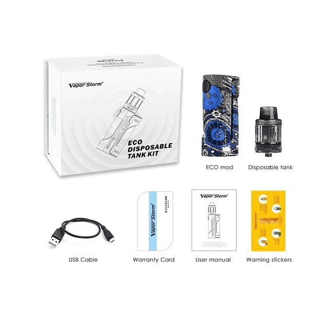 Vaporizador Eco Disponsable Tank Kit Bateria Incluida/ ROCK + Regalo esencia 60ml