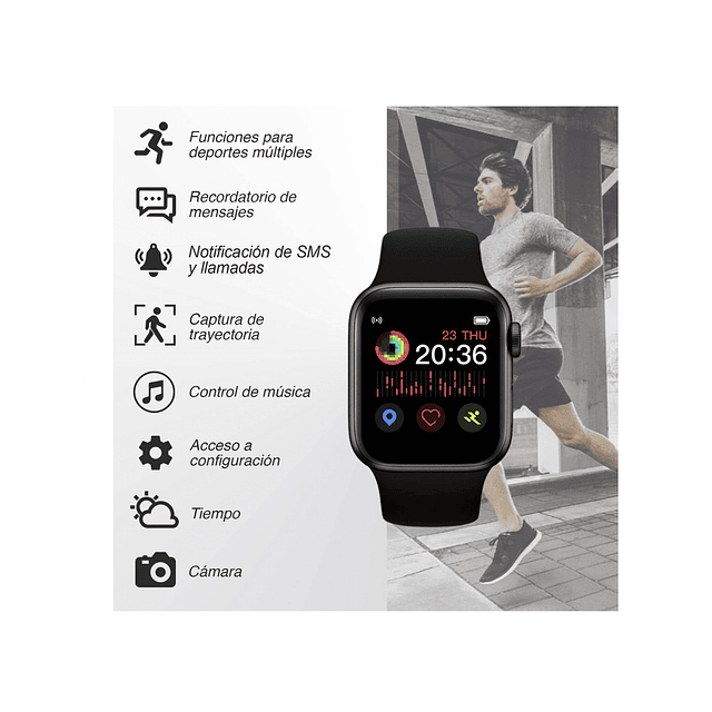 Smartwatch T500 / Reloj Inteligente/ AZUL Somos Ventasmacul