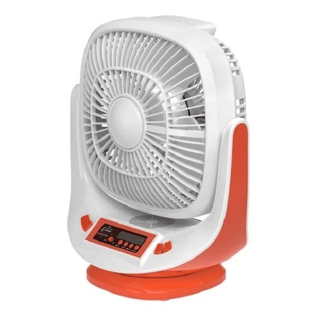 Ventilador Recargable Solar / Linterna / Radio / Bluetooth