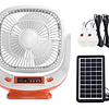 Ventilador Recargable Solar / Linterna / Radio / Bluetooth