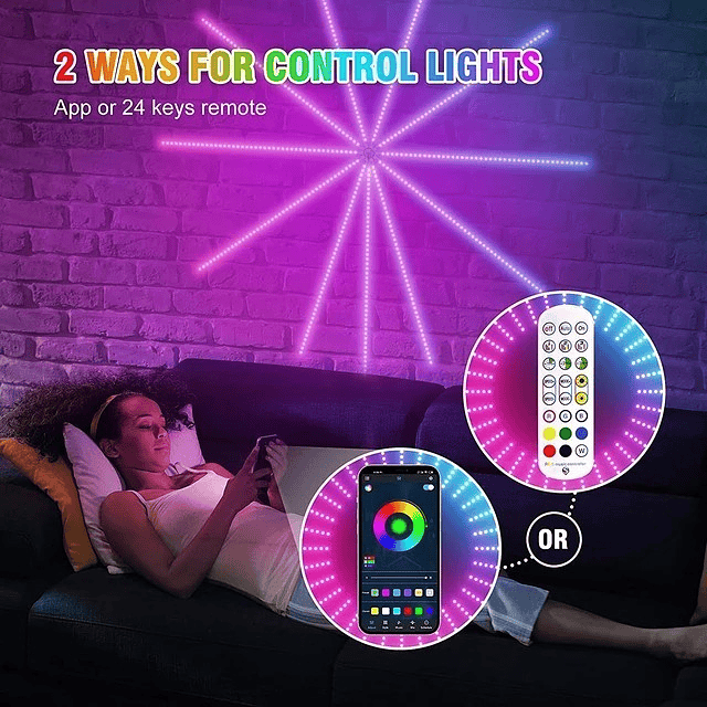 Led Wifi Rgb Fuegos Artificiales Control Remoto O Wifi App